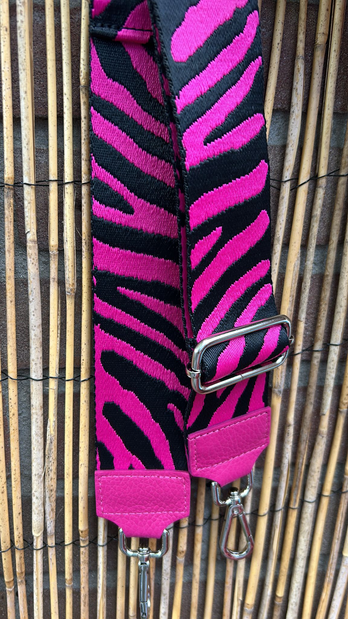 Strap Zwart Roze Zebra
