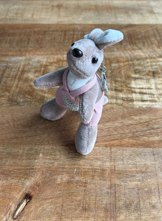 Sleutelhanger staand koala glitter Roze