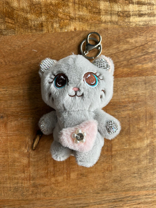 Sleutelhanger Beertje met roze hartje
