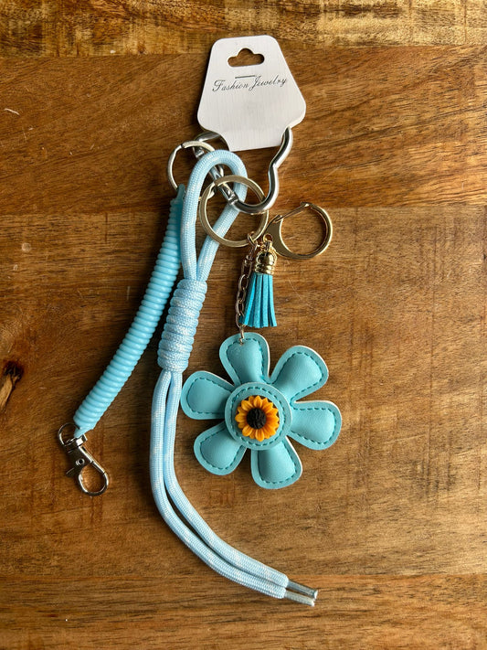 Sleutelhanger Bloem Blauw