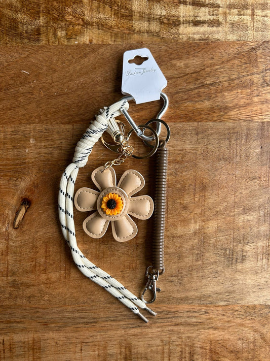 Sleutelhanger Bloem Bruin