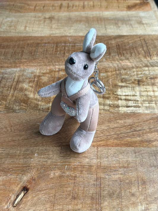 Sleutelhanger staand koala glitter Bruin